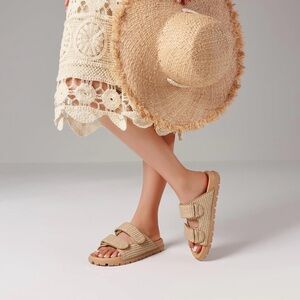 Amazon Raffia Sandals Women 8 Beige Espadrille Slip On Resort Boho Quiet Luxury